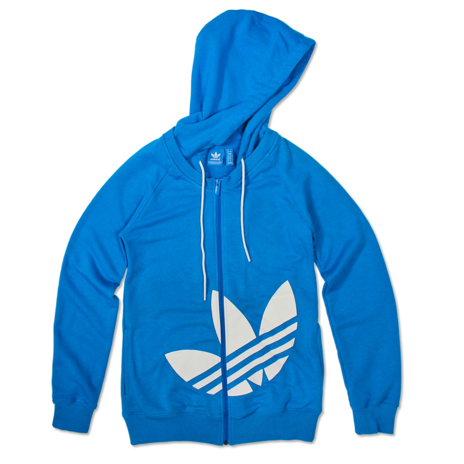 Adidas Originals Trefoil Women's Hooded Zip Sweater Jacket Retro Blue ...